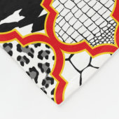 Rood Geel Hollywood Regency Animal Print Fleece Deken (Hoek)