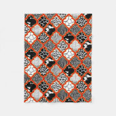 Rood Geel Hollywood Regency Animal Print Fleece Deken (Voorkant)
