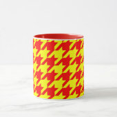 Rood Geel Houndstooth Design  Mok (Midden)