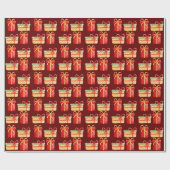 Rood, geel kerstcadeau donkerrood papier met rode  (Vlak)