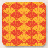  rood geel Kiku Chrysanthemum Mon Pattern  Bier Onderzetter (Voorkant)