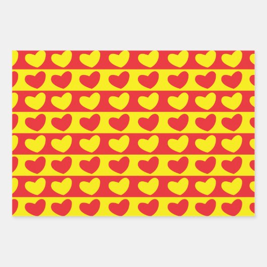Rood Geel Liefdeshart Inpakpapier Vel (Voorkant 3)