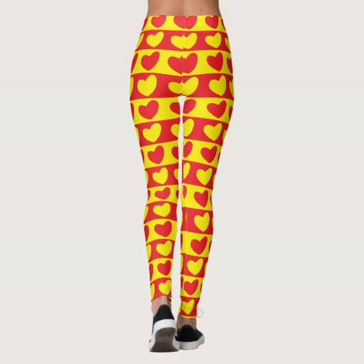 Rood Geel Liefdeshart Leggings (Achterkant)