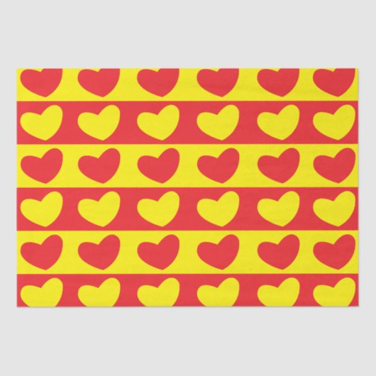 Rood Geel Liefdeshart Tissuepapier (Voorkant)
