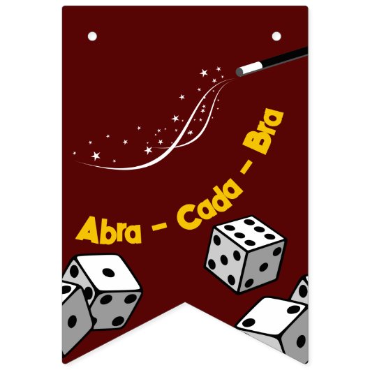 Rood & Geel Magisch Gelukkige Verjaardag Vlaggetjes (Eerste vlag)