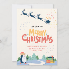 Rood Geel Modern Minimalistisch Vrolijk Kerstfeest Kaart