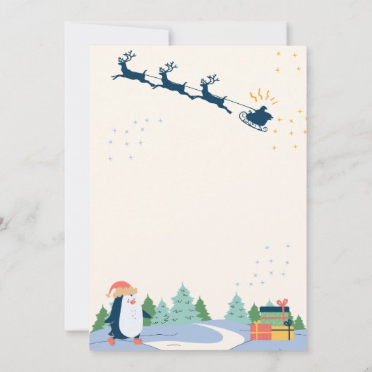 Rood Geel Modern Minimalistisch Vrolijk Kerstfeest Kaart (Achterkant)