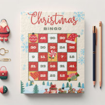 Rood Geel Moderne Kerstmis Bingo Jigsaw Puzzel