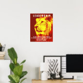 Rood Geel Motivatie Leiderschap Leeuw Poster (Thuiskantoor)