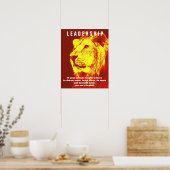 Rood Geel Motivatie Leiderschap Leeuw Poster (Keuken)