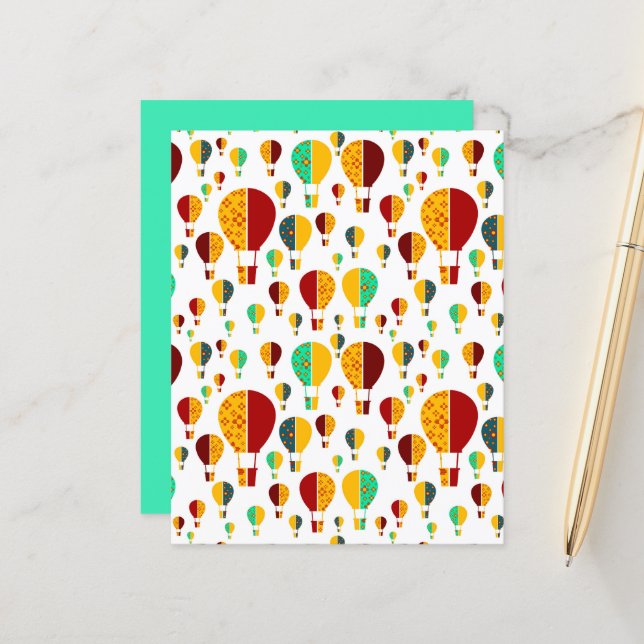 Rood Geel New Mexico Zia Hete Luchtballon (Voorkant / Achterkant in situ)