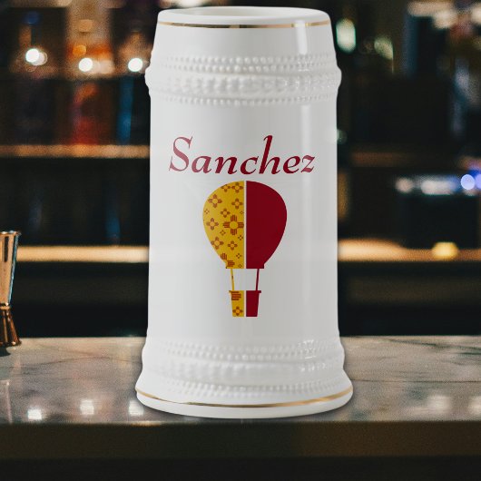 Rood Geel New Mexico Zia Hete Luchtballon Bierpul