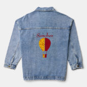 Rood Geel New Mexico Zia Hete Luchtballon Denim Jacket (Achterkant)