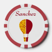 Rood Geel New Mexico Zia Hete Luchtballon Poker Chips (Voorkant)