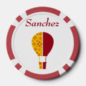 Rood Geel New Mexico Zia Hete Luchtballon Poker Chips (Achterkant)