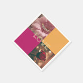 Rood, geel ontworpen papieren cocktailviering servet (Hoek)
