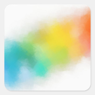 Rood Geel Oranje Blauw Groen Trend Kleurrijk Vierkante Sticker