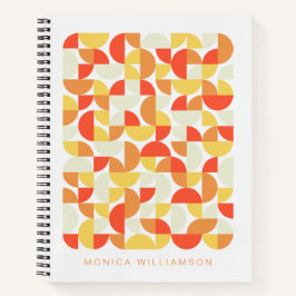 Rood Geel Oranje Geometrisch Gepersonaliseerd Noti Notitieboek