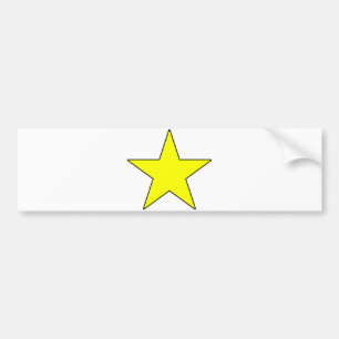 Rood Geel Oranje Wit Vijfpuntige Ster Pentagram Bumpersticker