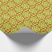 rood geel Ottomaans Turks Tulp Patroon Cadeaupapier (Hoek)