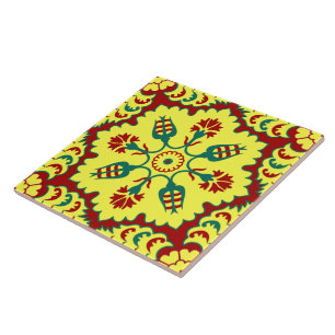 rood geel Ottomaans Turks Tulp Patroon Tegeltje
