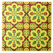  rood geel Ottomaans Turks Tulp Patroon Tegeltje (Voorkant)