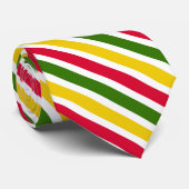 rood, geel patroon met rode streep stropdas (Opgerold)