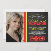 Rood & geel Paw Afstuderen Aankondiging (Voorkant)