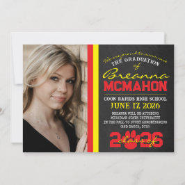 Rood & geel Paw Afstuderen Aankondiging