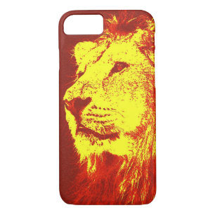 Rood Geel Pop Art Lion iPhone 7 Hoesje