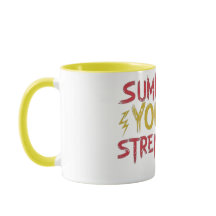 Rood & geel "roept uw kracht op"briefontwerp