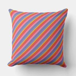 Rood, geel, roze, blauwe streep Pillow of Cushion Kussen