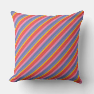 Rood, geel, roze, blauwe streep Pillow of Cushion Kussen