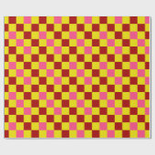 Rood Geel Roze Geruit Patroonontwerp Cadeaupapier (Vlak)