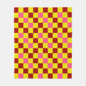 Rood Geel Roze Geruit Patroonontwerp  Fleece Deken (Voorkant)