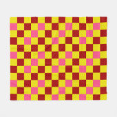 Rood Geel Roze Geruit Patroonontwerp  Fleece Deken (Voorkant (Horizontaal))
