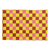 Rood Geel Roze Geruit Patroonontwerp  Kussensloop (Achterkant)