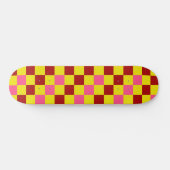 Rood Geel Roze Geruit Patroonontwerp Persoonlijk Skateboard (Horizontaal)