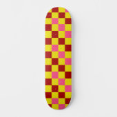 Rood Geel Roze Geruit Patroonontwerp Persoonlijk Skateboard (Voorkant)