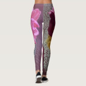 Rood geel roze roos Leggings (Achterkant)