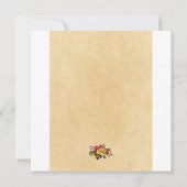  rood & geel rozen bloemenbruiloft, vierkant kaart (Achterkant)