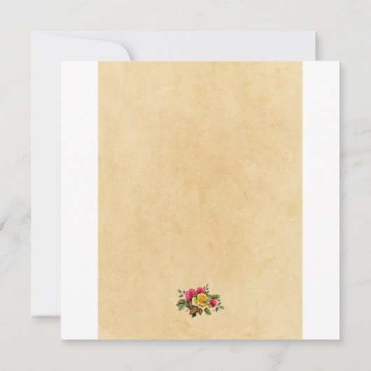  rood & geel rozen bloemenbruiloft, vierkant kaart (Achterkant)
