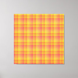 Rood Geel Schach Abstract Patroon Canvas Afdruk