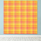 Rood Geel Schach Abstract Patroon Canvas Afdruk (Insitu (Houten vloer))