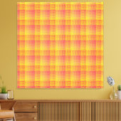 Rood Geel Schach Abstract Patroon Canvas Afdruk (Insitu (Woonkamer))