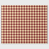 Rood Geel Schacherdiamantpatroon Cadeaupapier (Vlak)