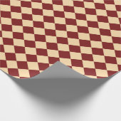 Rood Geel Schacherdiamantpatroon Cadeaupapier (Hoek)