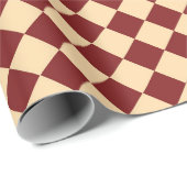 Rood Geel Schacherdiamantpatroon Cadeaupapier (Rol Hoek)