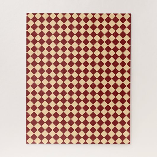 Rood Geel Schacherdiamantpatroon Legpuzzel (Verticaal)