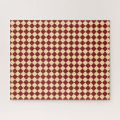 Rood Geel Schacherdiamantpatroon Legpuzzel (Horizontaal)